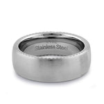 Stainless Steel Men's 7.5mm Zigzag Edges Brushed Wedding Band