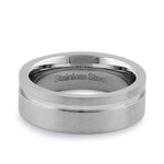 Stainless Steel Men's 7mm Brushed Polish with Line Wedding Band