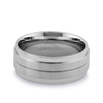 Stainless Steel Men's 8mm Brushed Polish with Lines Wedding Band