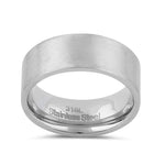 Stainless Steel Men's 8mm Mixed Brushed Wedding Band