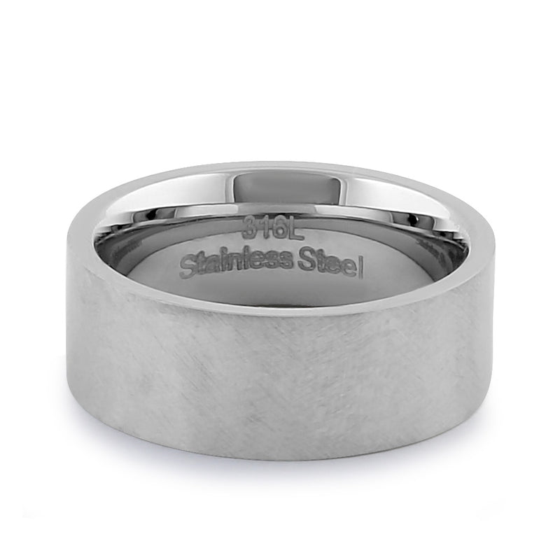 Stainless Steel Men's 8mm Mixed Brushed Wedding Band