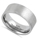 Stainless Steel Men's 8mm Mixed Brushed Wedding Band