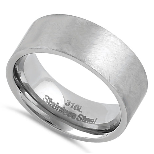 Stainless Steel Men's 8mm Mixed Brushed Wedding Band