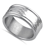 Stainless Steel Men's Textured Wedding Band