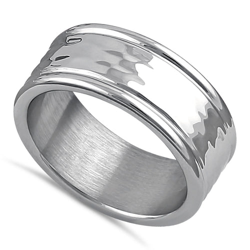 Stainless Steel Men's Textured Wedding Band