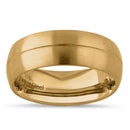 Stainless Steel Yellow Gold Plated Groove Band Ring
