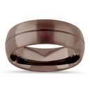 Stainless Steel Brown Plated Groove Band Ring