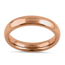 Stainless Steel 4mm Rose Gold High Polish Band Ring