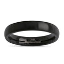 Stainless Steel 4mm Black Brushed Wedding Band Ring