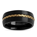 Black Titanium Braided Band Ring