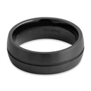 Black Zirconium 7mm Brushed Band Ring
