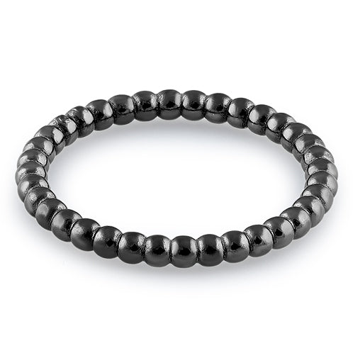 Black Rhodium Plated Stackable Bead Ring