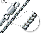 Rhodium Sterling Silver Curb Chain 1.7 MM