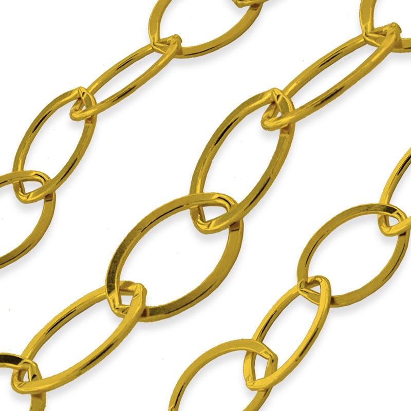 Gold Filled Flat Oval Cable Chain 8.8x6.6mm (sold by the foot)
