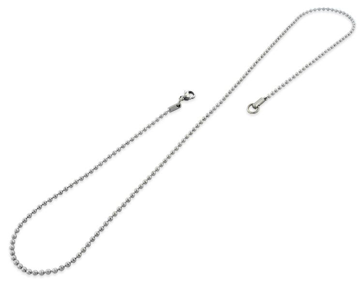 Stainless Steel 24" Bead Chain Necklace 2.0 MM
