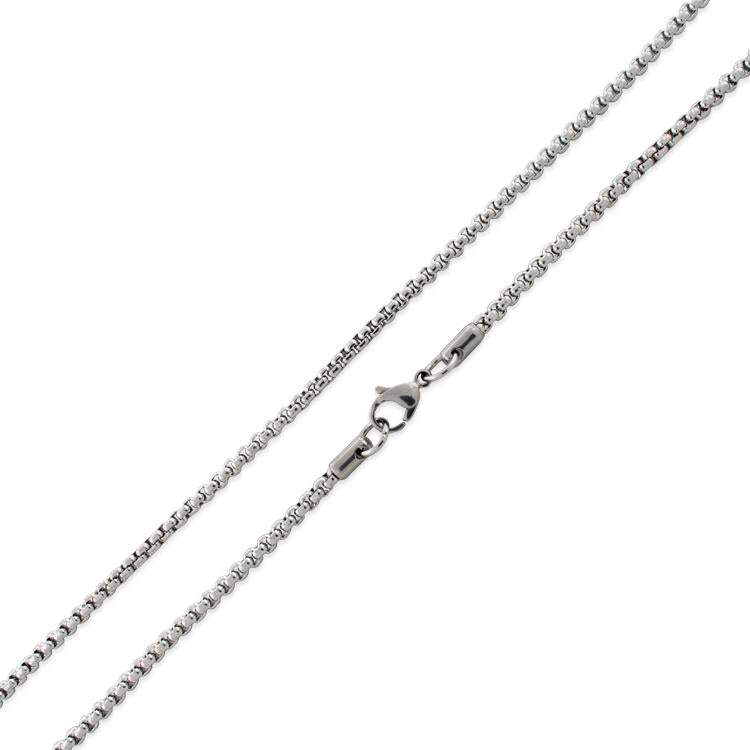Stainless Steel 24" Round Box Chain Necklace 3.0 MM