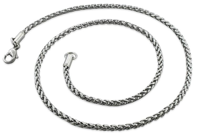 Stainless Steel 24" Spiga Chain Necklace 3.0 MM