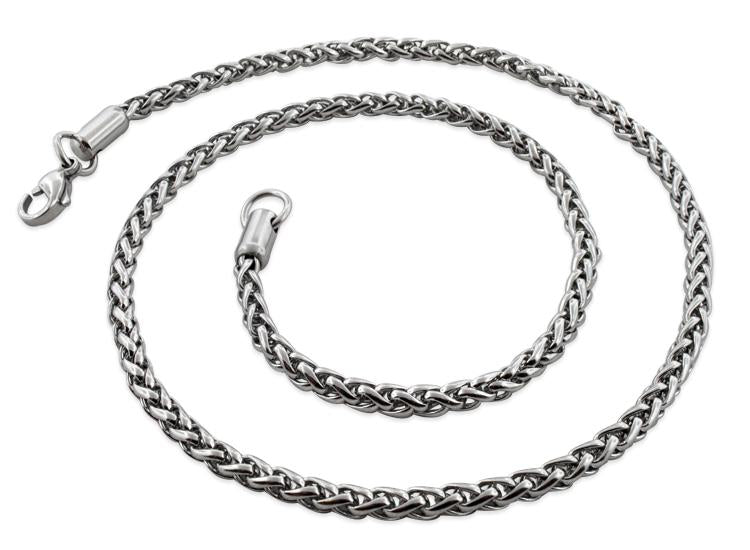 Stainless Steel 22" Spiga Chain Necklace 4.0 MM