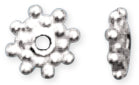 Sterling Silver Bali Style Flower Spacer 6mm - Pack of 4