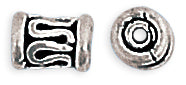 Sterling Silver Bali Style Tube 4x6.5mm - Pack of 2