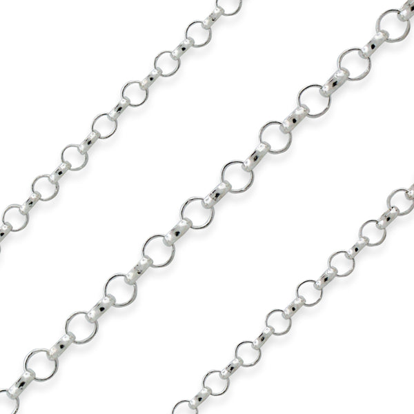 Sterling Silver Rolo Chain 2.5mm (sold by the foot)