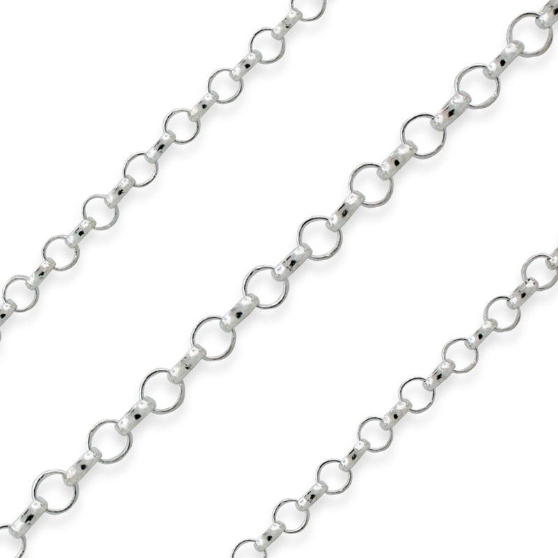 Sterling Silver Rolo Chain 2.5mm (sold by the foot)