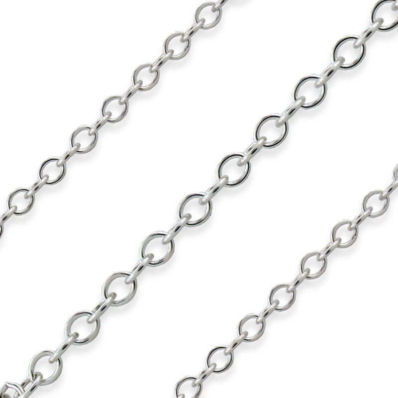 Sterling Silver Small Cable Chain 1.8mm (sold by the foot)
