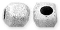 Sterling Silver Cube Beads Stardust 4mm - PACK OF 10
