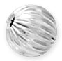 Sterling Silver Plain Beads Corrugated 7mm - PACK OF 6