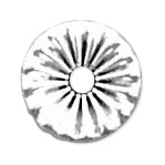 Sterling Silver Roundel Corrugate 10mm