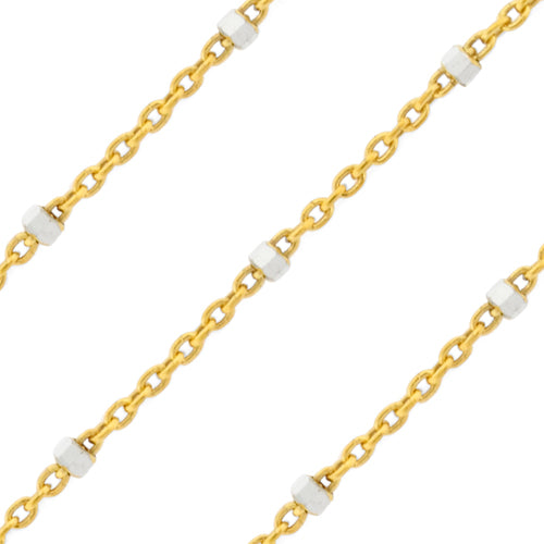Gold Plated over Silver Chain 2 Tone 1x1.5mm