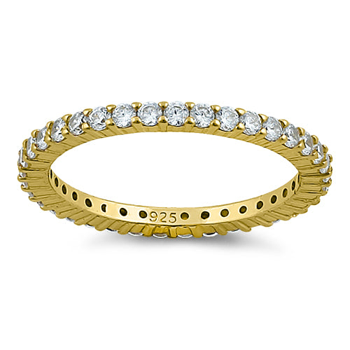 Gold Plated Sterling Silver Eternity CZ Ring