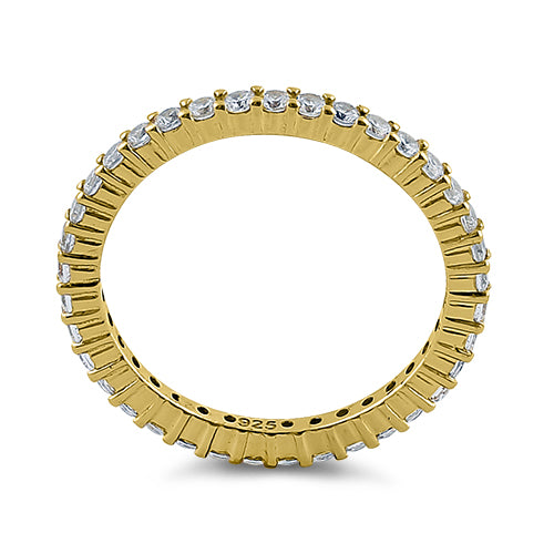 Gold Plated Sterling Silver Eternity CZ Ring