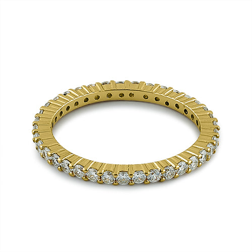 Gold Plated Sterling Silver Eternity CZ Ring