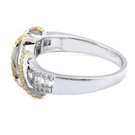Sterling Silver Gold-Plated Exotic Twisted CZ Ring