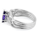 Sterling Silver Celtic Amethyst Marquise CZ Ring