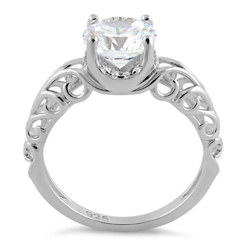 Sterling Silver 2.0 ct. CZ Swirl Ring