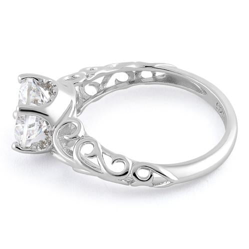 Sterling Silver 2.0 ct. CZ Swirl Ring