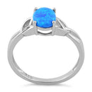 Sterling Silver Center Stone Charmed Blue Lab Opal Ring