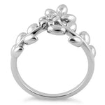 Sterling Silver Flower Leaves Ring