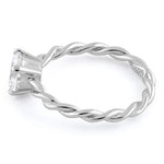 Sterling Silver Clear Twisted Band CZ Ring