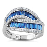 Sterling Silver Blue CZ Band Ring