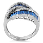Sterling Silver Blue CZ Band Ring
