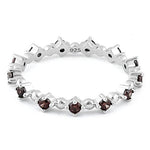 Sterling Silver Eternity Thin Brown CZ Ring