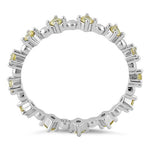 Sterling Silver Eternity Thin Golden Yellow CZ Ring