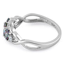 Sterling Silver Triple Rainbow CZ Ring