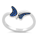 Sterling Silver Butterfly Blue Spinel CZ Ring