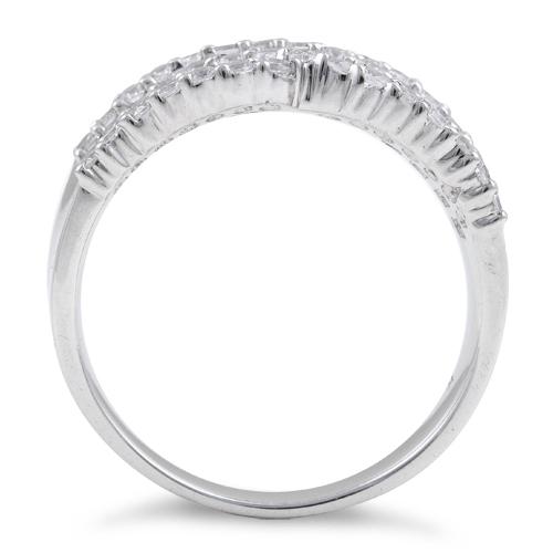 Sterling Silver Elegant Helix Clear CZ Ring