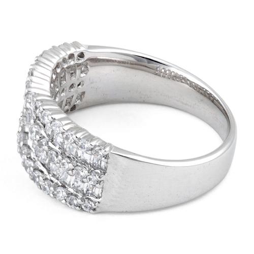 Sterling Silver Elegant Helix Clear CZ Ring