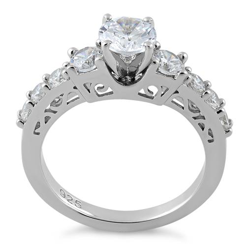 Sterling Silver Graduated CZ Ring